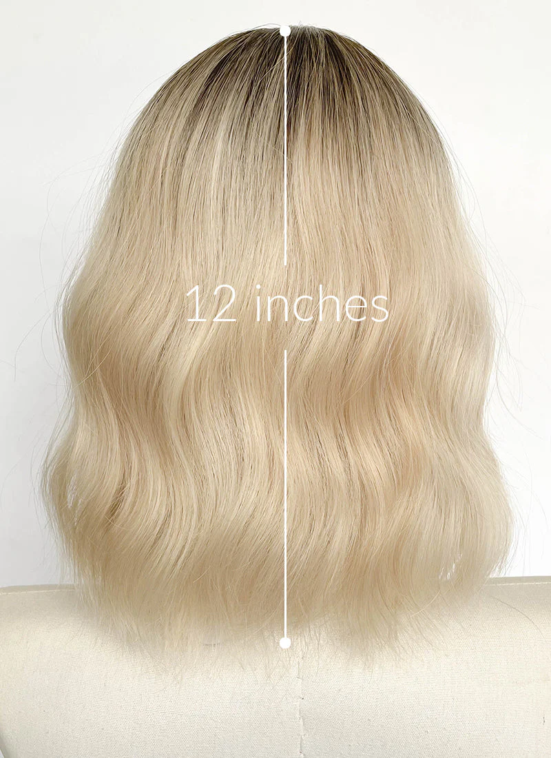 Blonde With Dark Roots Wavy Synthetic Wig CSX093 - Image 4