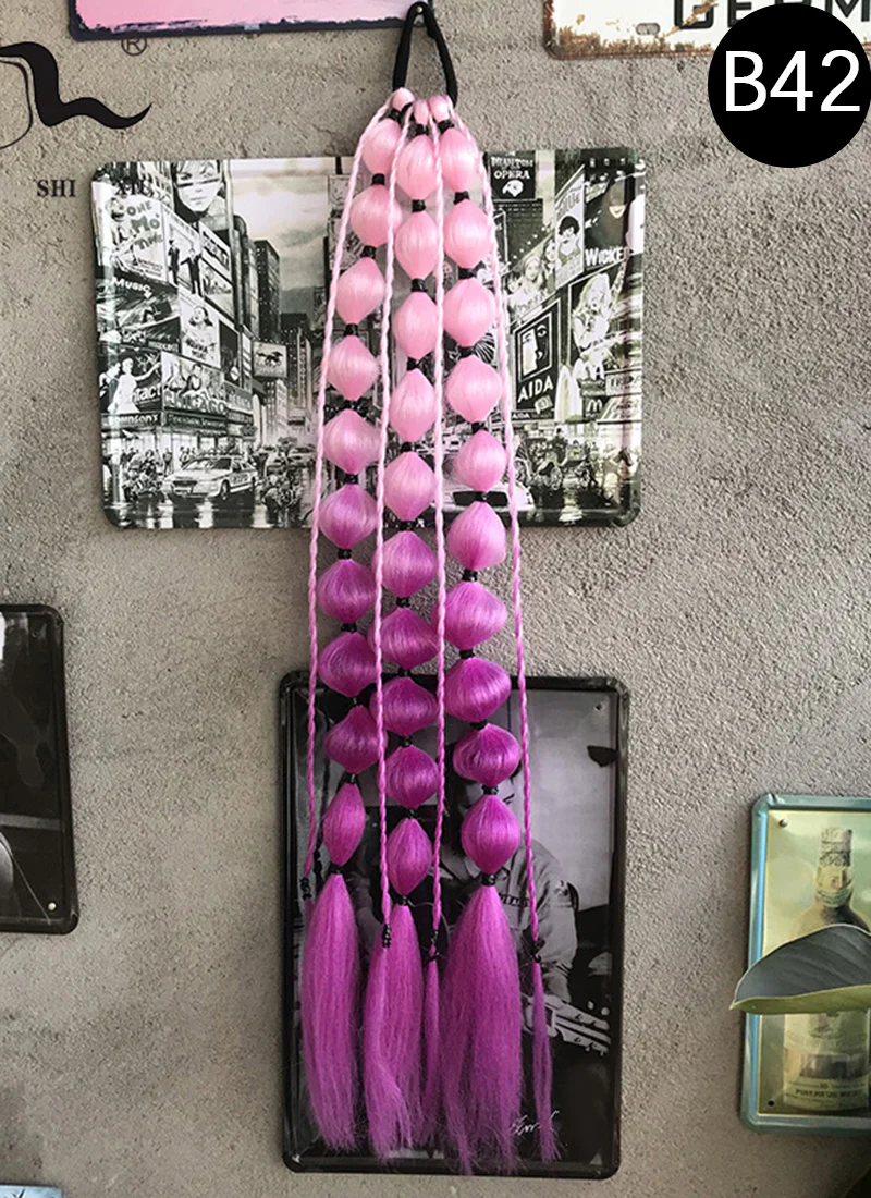 20" Festival Elastic Band Bubble Braid Synthetic Hair Ponytail Extension FP070 - Image 11