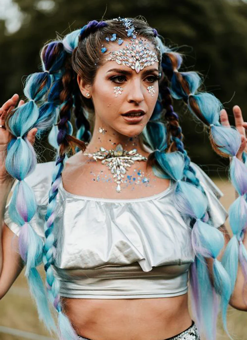 20" Festival Elastic Band Bubble Braid Synthetic Hair Ponytail Extension FP070 - Image 17