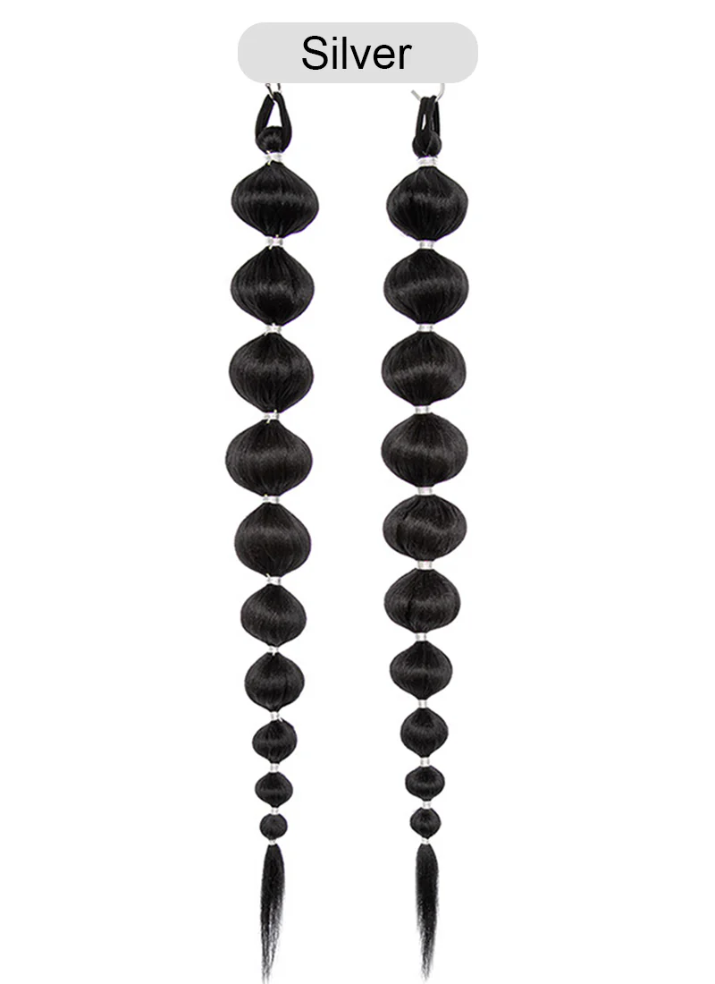 31" Festival Elastic Band Bubble Braid Synthetic Hair Ponytail Extension FP072 - Image 7
