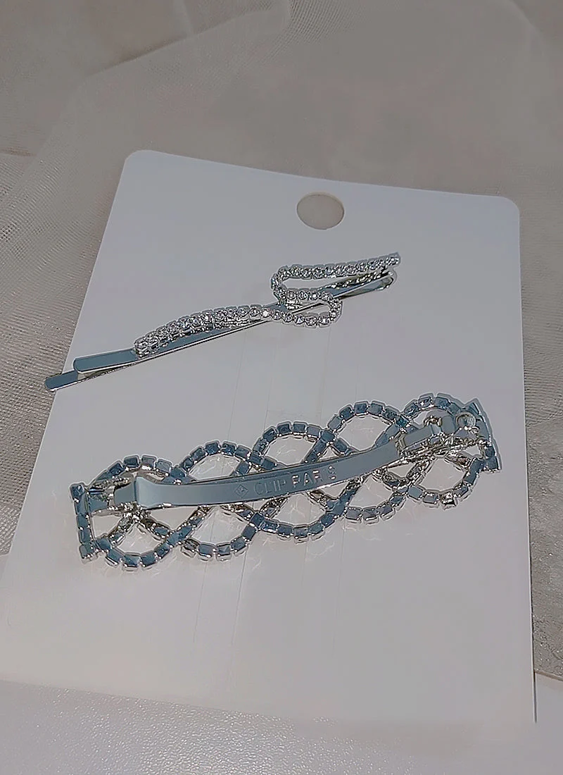 Rhinestone Decor Hair Clip ( 1 Pair ) - Image 4