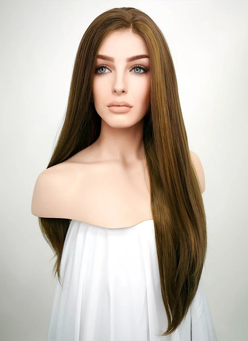 Brunette Straight Lace Front Synthetic Wig LF006 - Image 3
