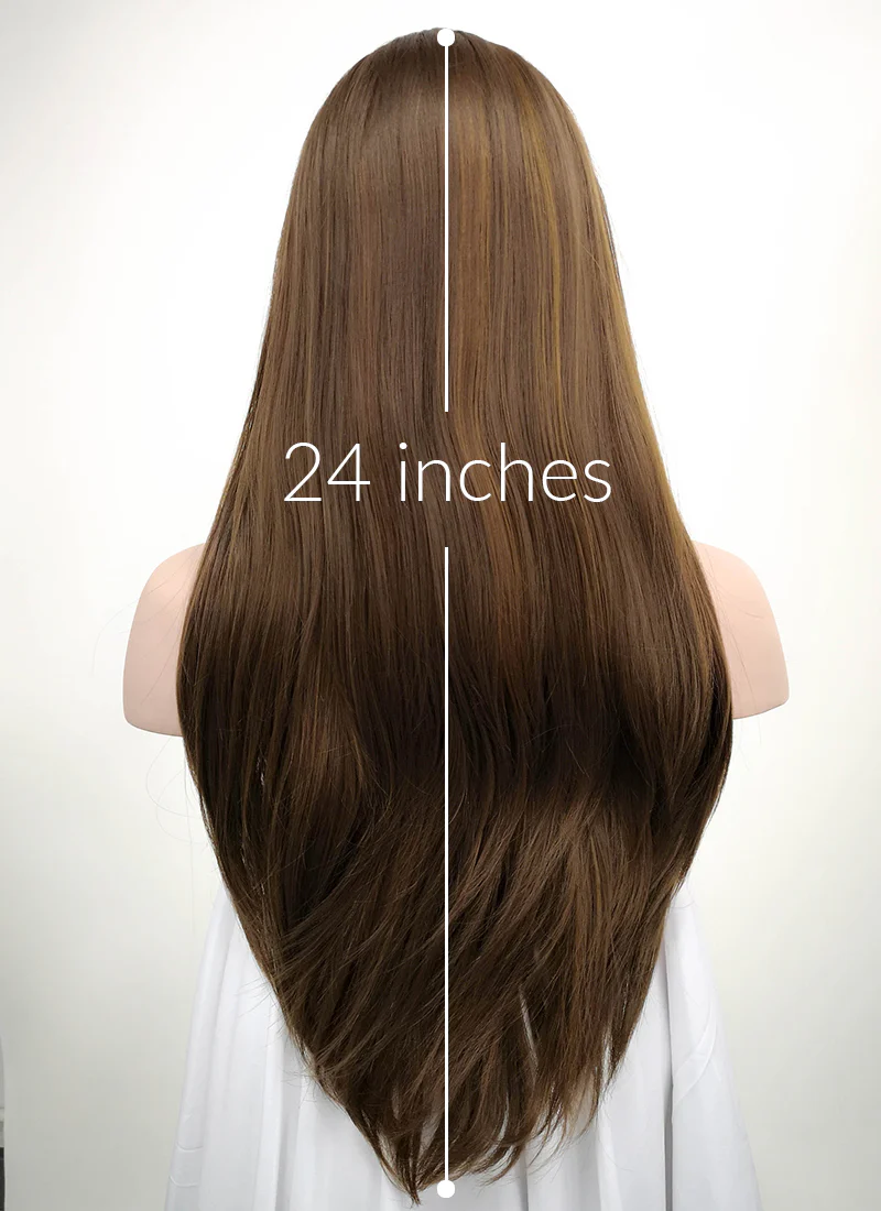 Brunette Straight Lace Front Synthetic Wig LF006 - Image 5