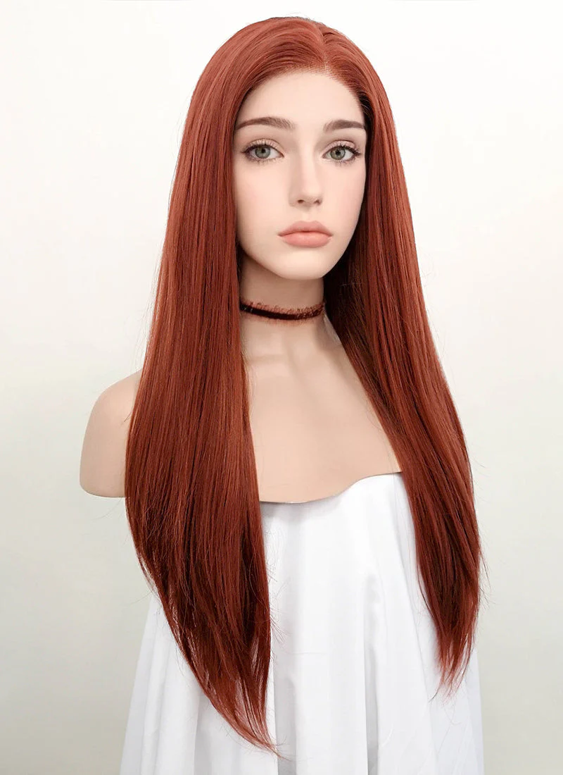 Auburn Straight Lace Front Synthetic Wig LF009 - Image 4