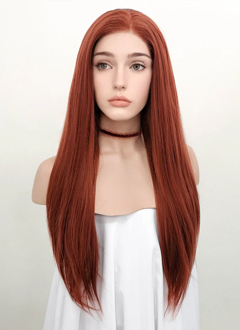 Auburn Straight Lace Front Synthetic Wig LF009 - Image 5