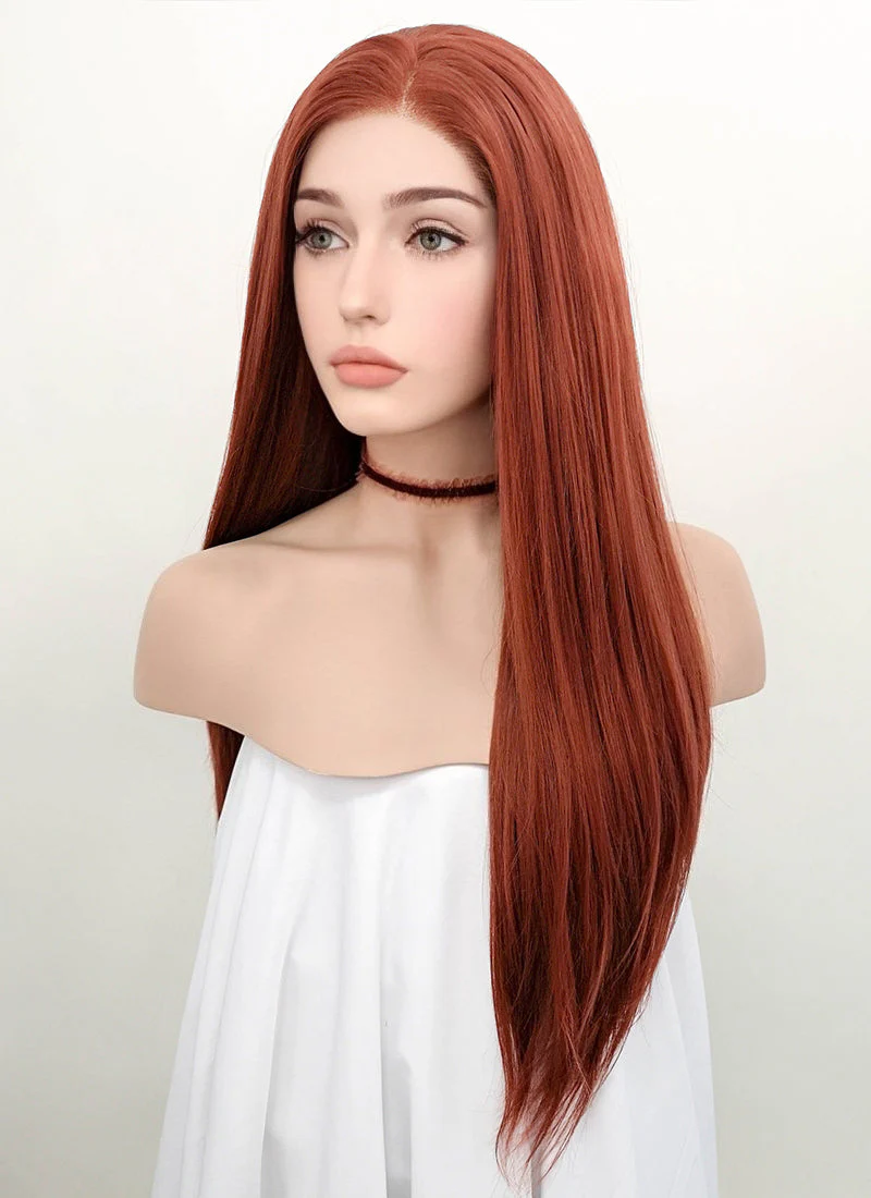 Auburn Straight Lace Front Synthetic Wig LF009 - Image 6