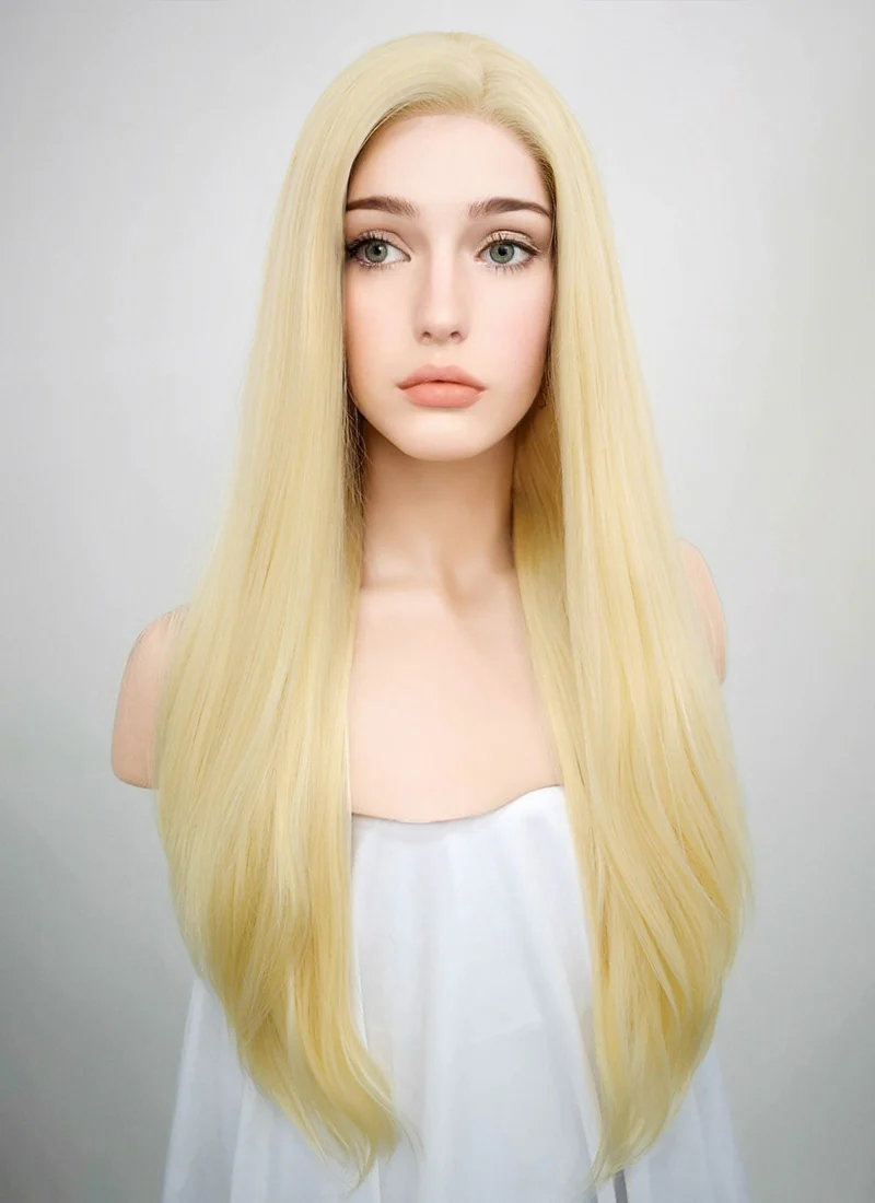 Straight Blonde Lace Front Synthetic Wig LF012 - Image 3