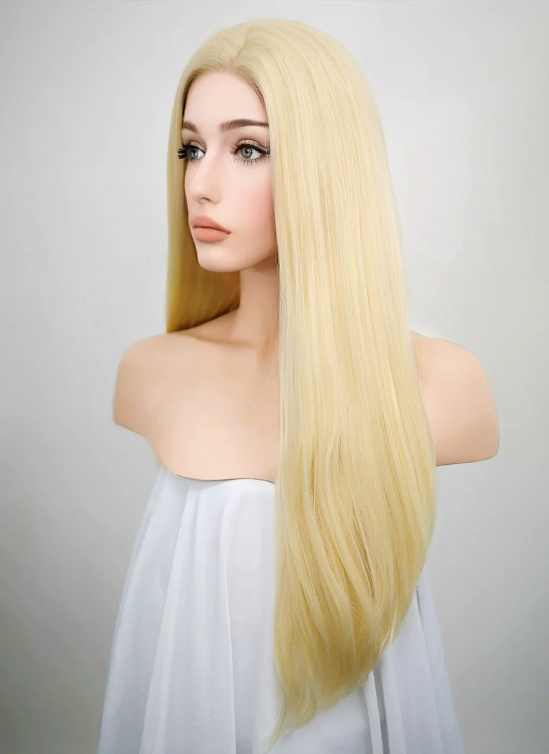 Straight Blonde Lace Front Synthetic Wig LF012 - Image 4