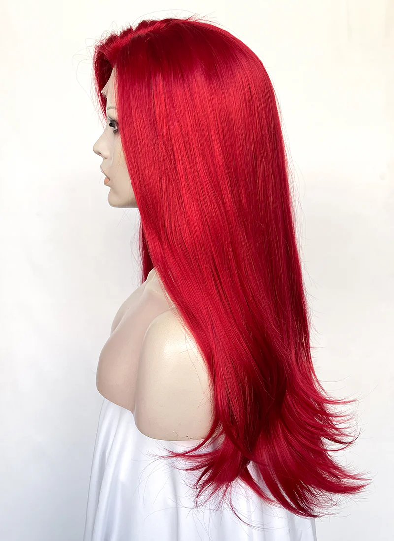 Straight Red Lace Front Synthetic Wig LF025 - Image 8