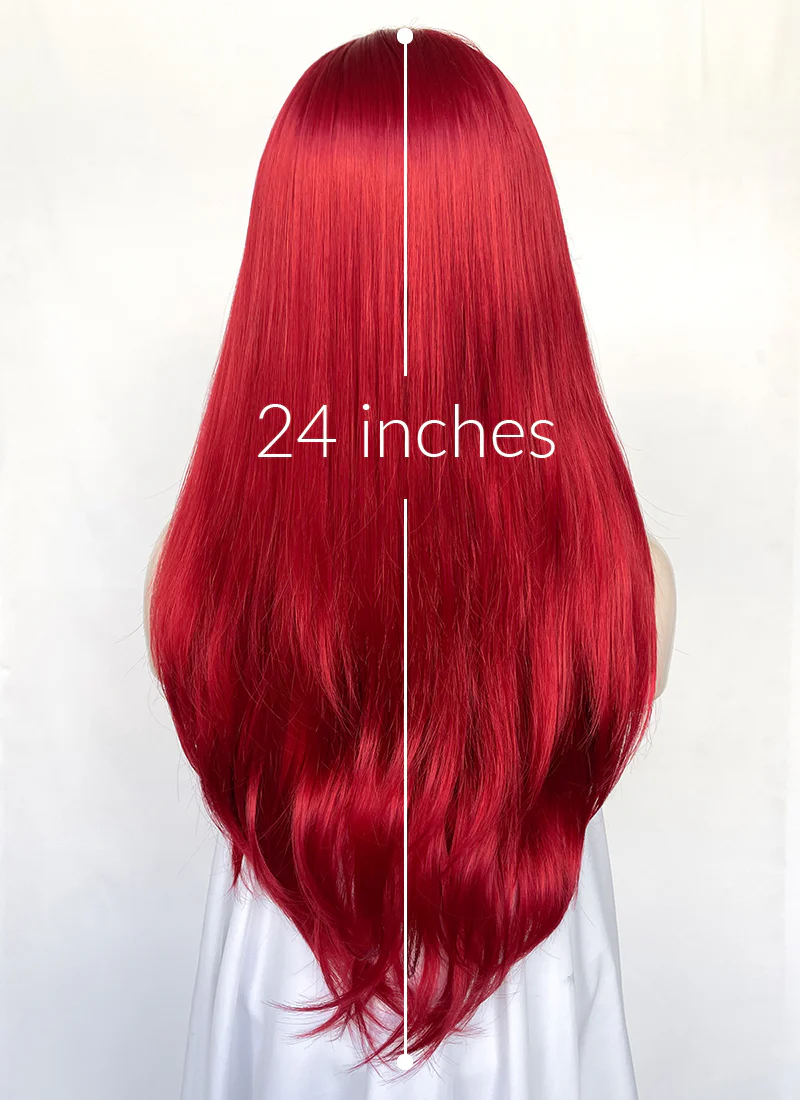 Straight Red Lace Front Synthetic Wig LF025 - Image 9