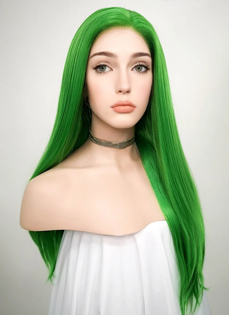Straight Green Lace Front Synthetic Wig LF031 - Image 3