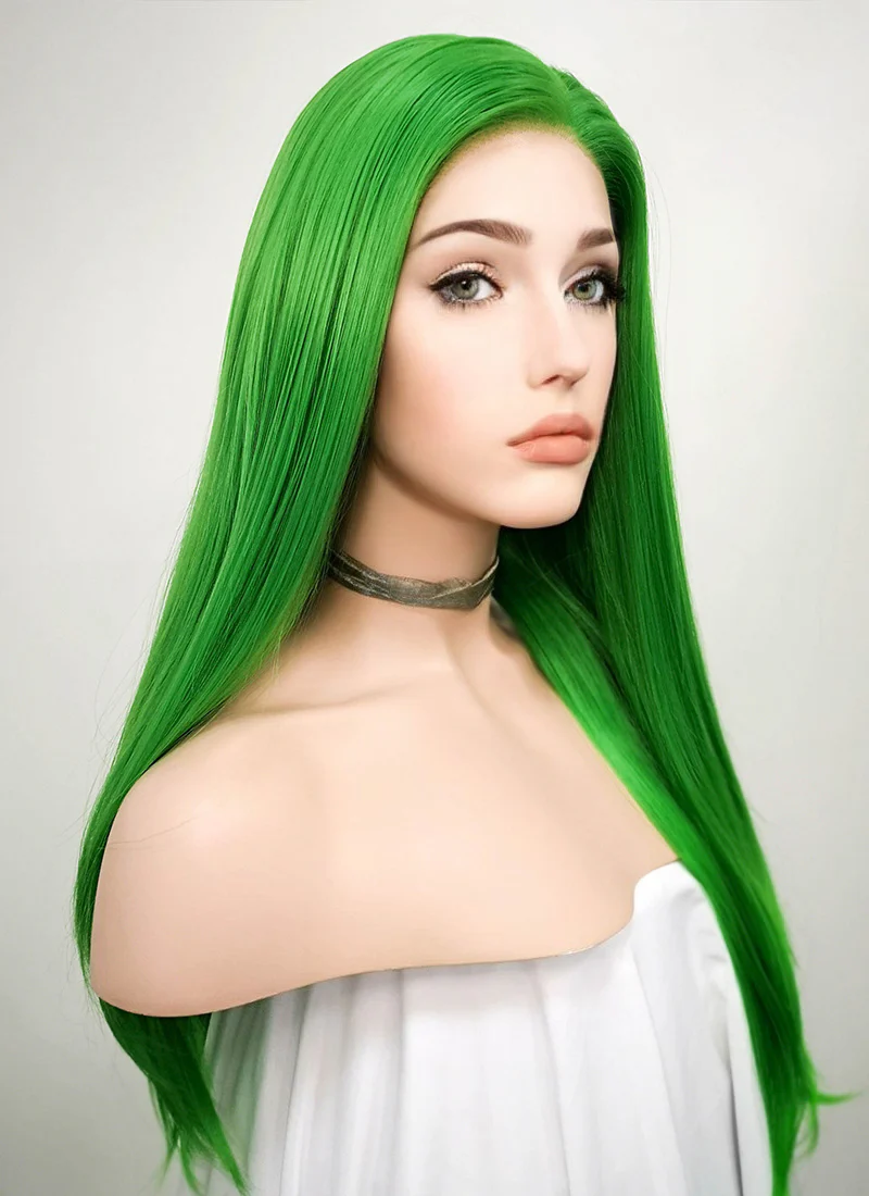Straight Green Lace Front Synthetic Wig LF031 - Image 4