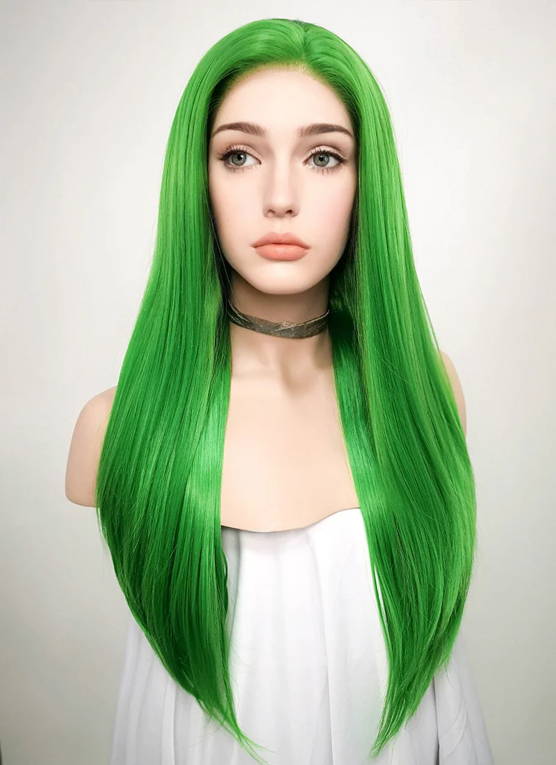Straight Green Lace Front Synthetic Wig LF031 - Image 5
