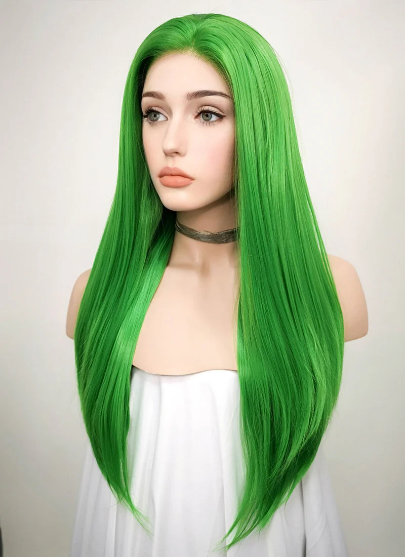 Straight Green Lace Front Synthetic Wig LF031 - Image 6