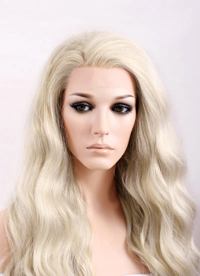 Wavy Pastel Ash Blonde Lace Front Synthetic Wig LF101 - Image 6