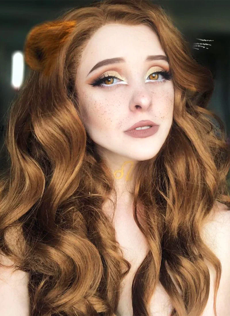 Chestnut Brown Wavy Lace Front Synthetic Wig LF109 - Image 2