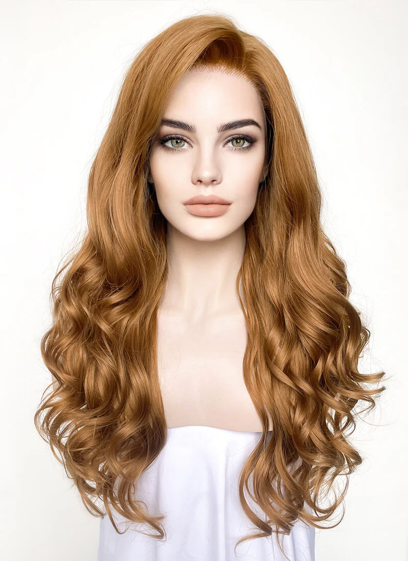 Chestnut Brown Wavy Lace Front Synthetic Wig LF109 - Image 3