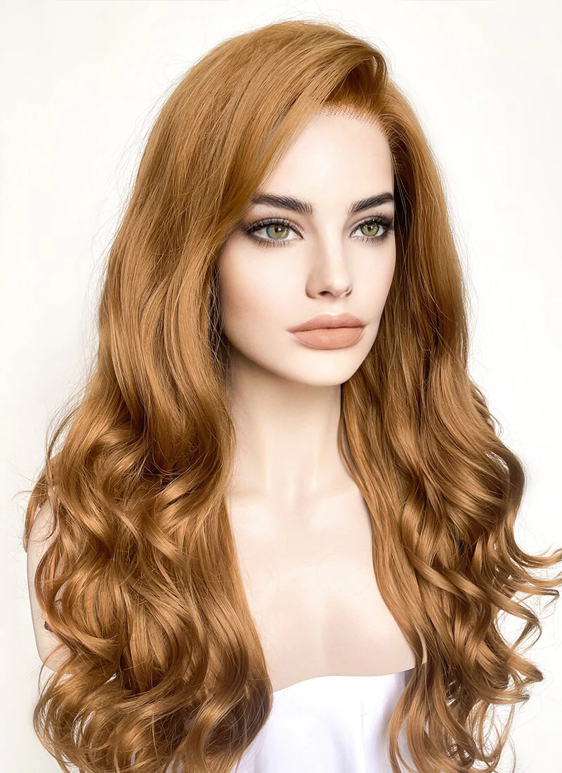 Chestnut Brown Wavy Lace Front Synthetic Wig LF109 - Image 4