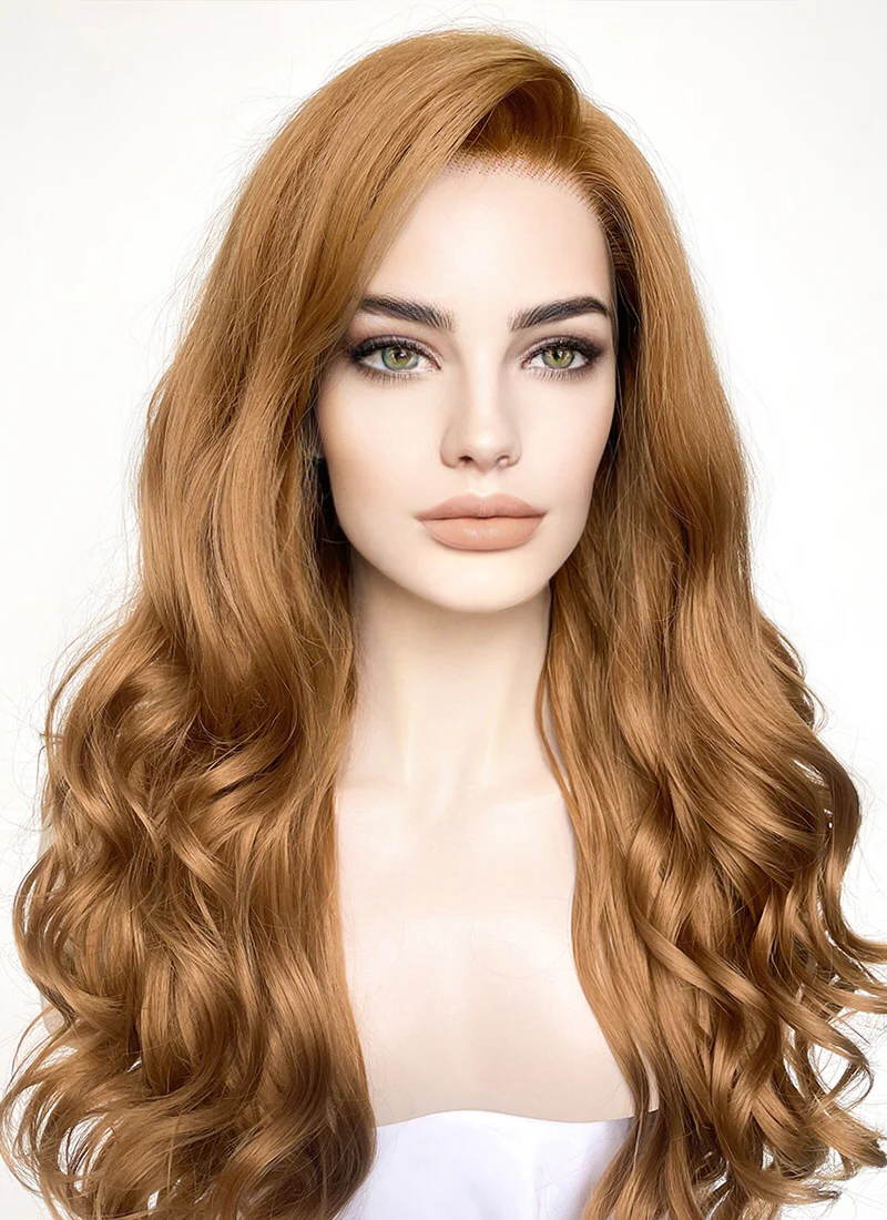 Chestnut Brown Wavy Lace Front Synthetic Wig LF109 - Image 5