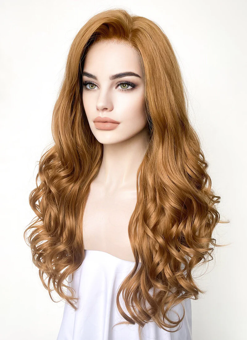 Chestnut Brown Wavy Lace Front Synthetic Wig LF109 - Image 6