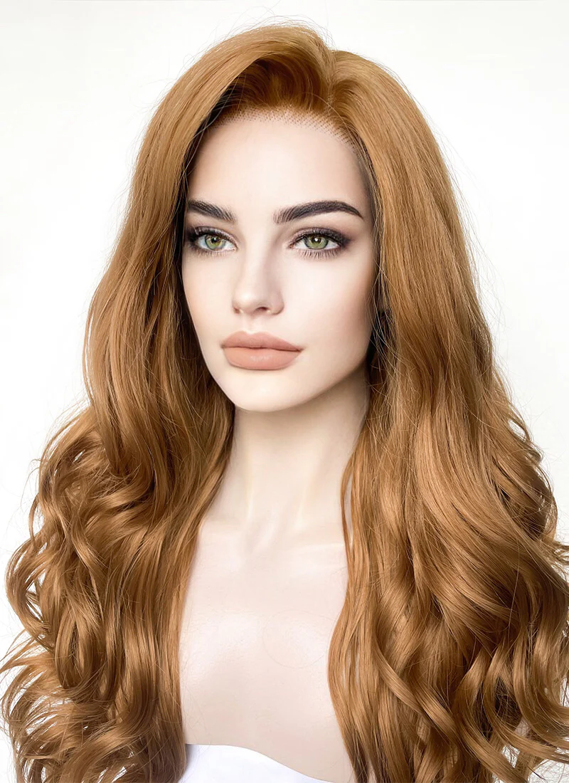 Chestnut Brown Wavy Lace Front Synthetic Wig LF109 - Image 7
