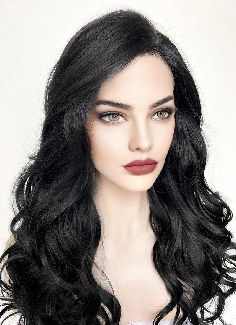 Wavy Black Lace Front Synthetic Wig LF110 - Image 6