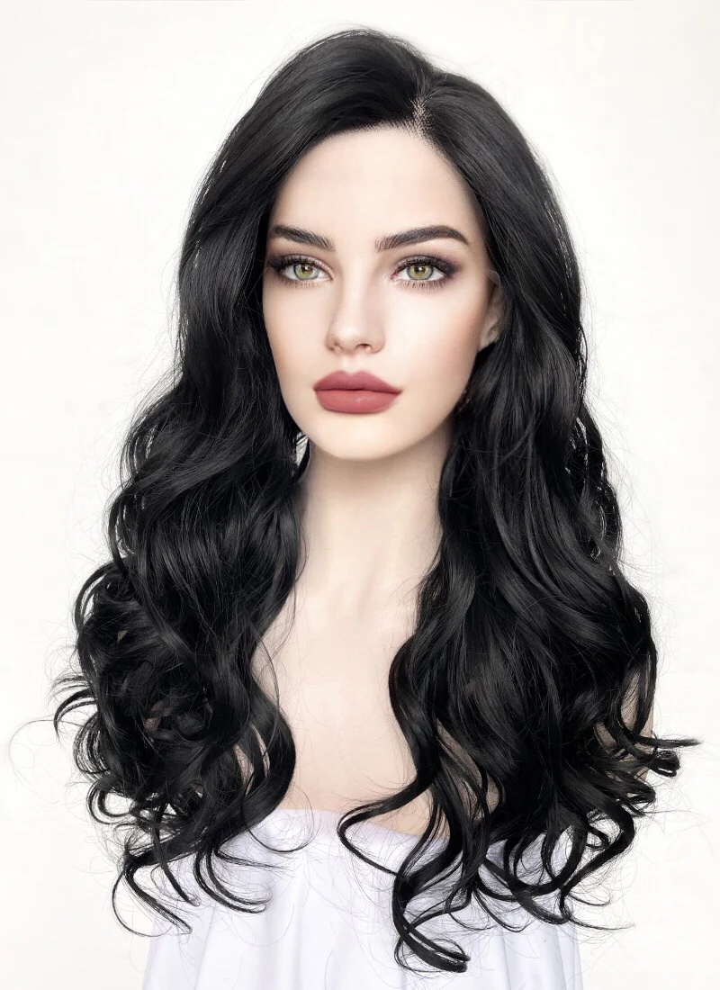 Wavy Black Lace Front Synthetic Wig LF110 - Image 7