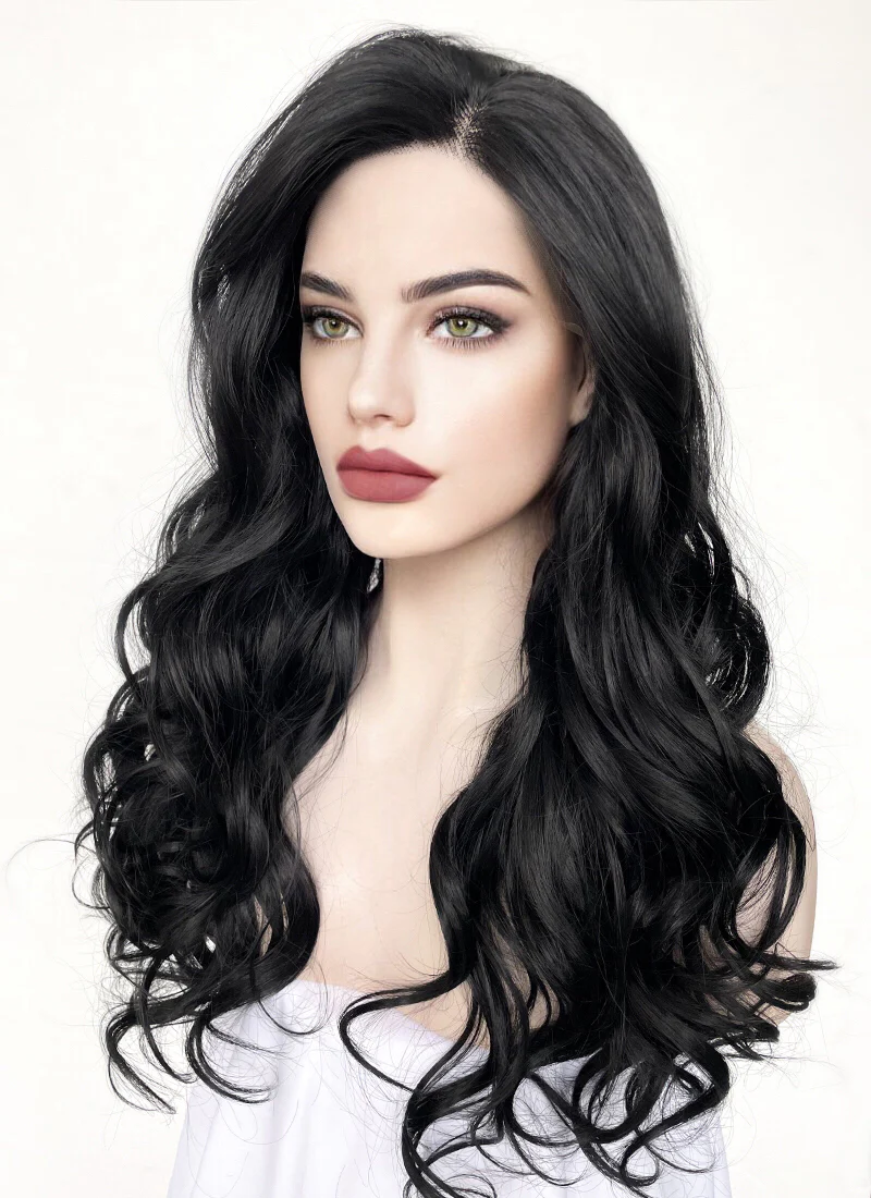 Wavy Black Lace Front Synthetic Wig LF110 - Image 8