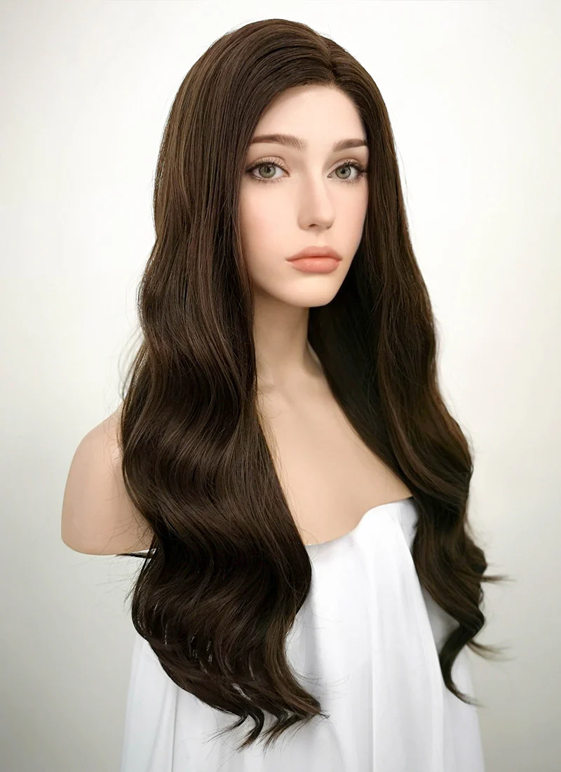 Brunette Wavy Lace Front Synthetic Wig LF117 - Image 3