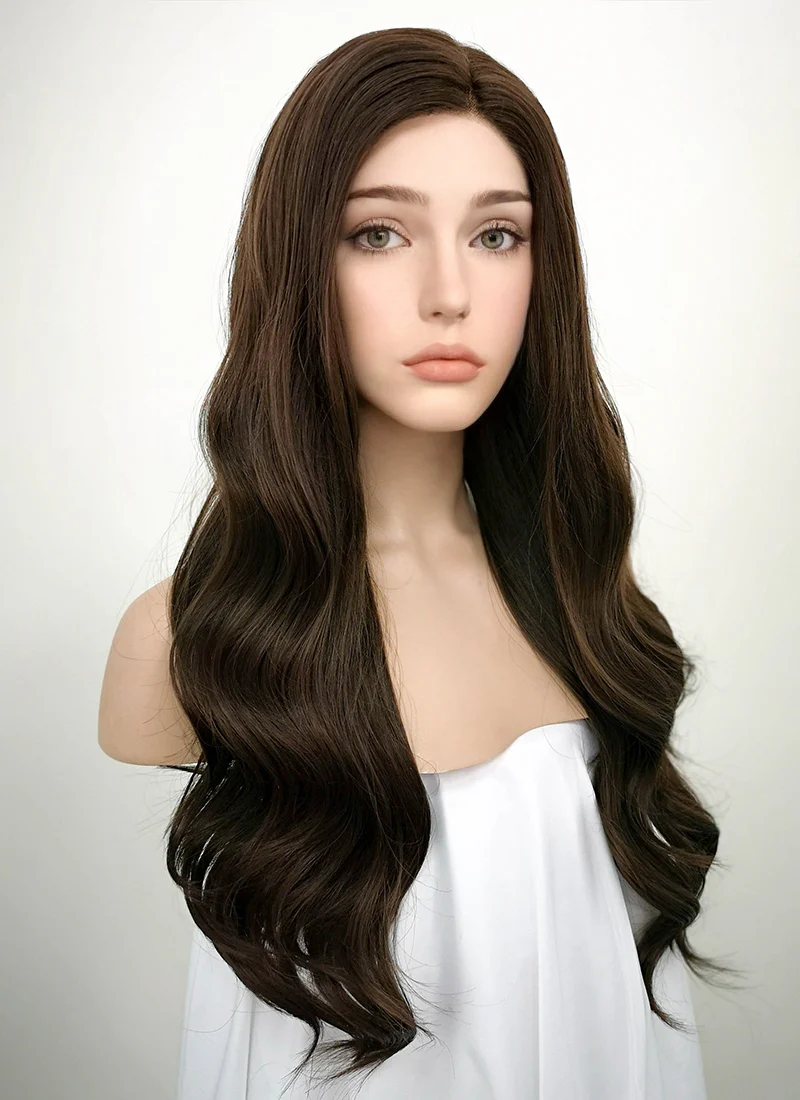 Brunette Wavy Lace Front Synthetic Wig LF117 - Image 4