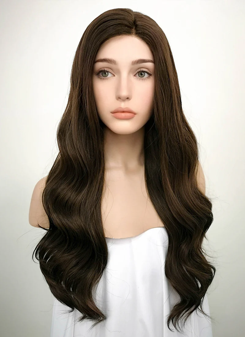 Brunette Wavy Lace Front Synthetic Wig LF117 - Image 5