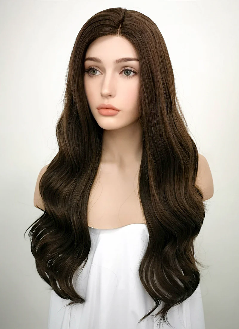 Brunette Wavy Lace Front Synthetic Wig LF117 - Image 6