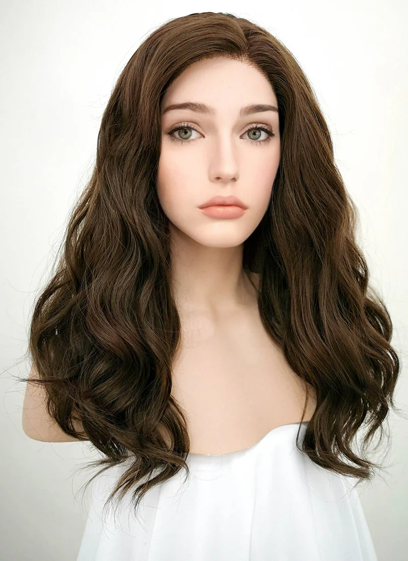 Dark Brown Wavy Lace Front Synthetic Wig LF1265 - Image 2