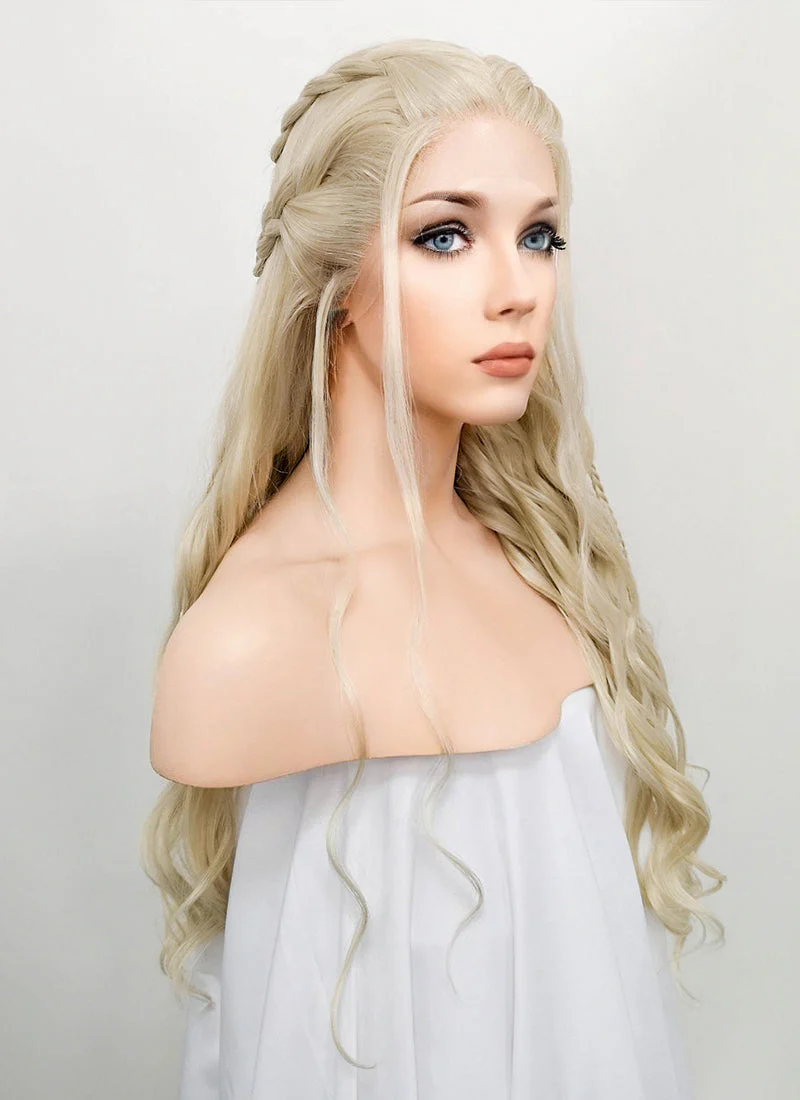 Light Ash Blonde Braided Lace Front Synthetic Wig LF2017 - Image 3