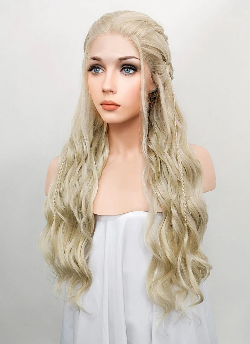 Light Ash Blonde Braided Lace Front Synthetic Wig LF2017 - Image 5