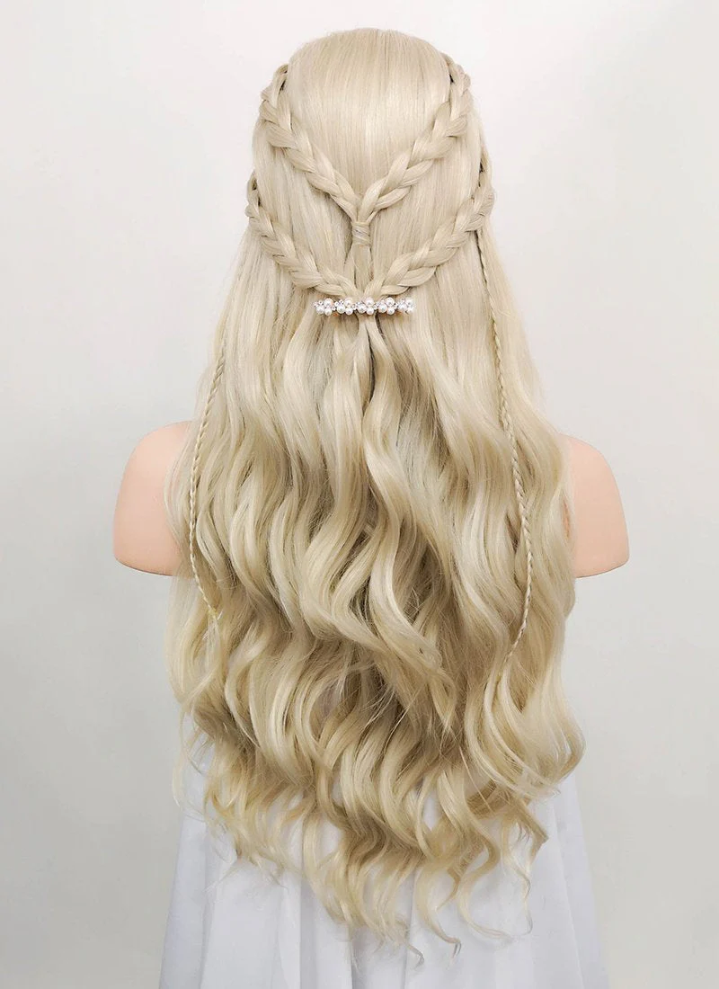 Light Ash Blonde Braided Lace Front Synthetic Wig LF2017 - Image 7
