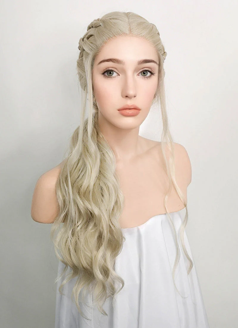 Game of Thrones Daenerys Targaryen Light Ash Blonde Braided Lace Front Synthetic Wig LF2037 - Image 3