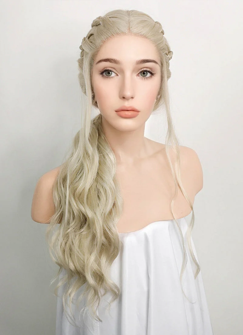 Game of Thrones Daenerys Targaryen Light Ash Blonde Braided Lace Front Synthetic Wig LF2037 - Image 5