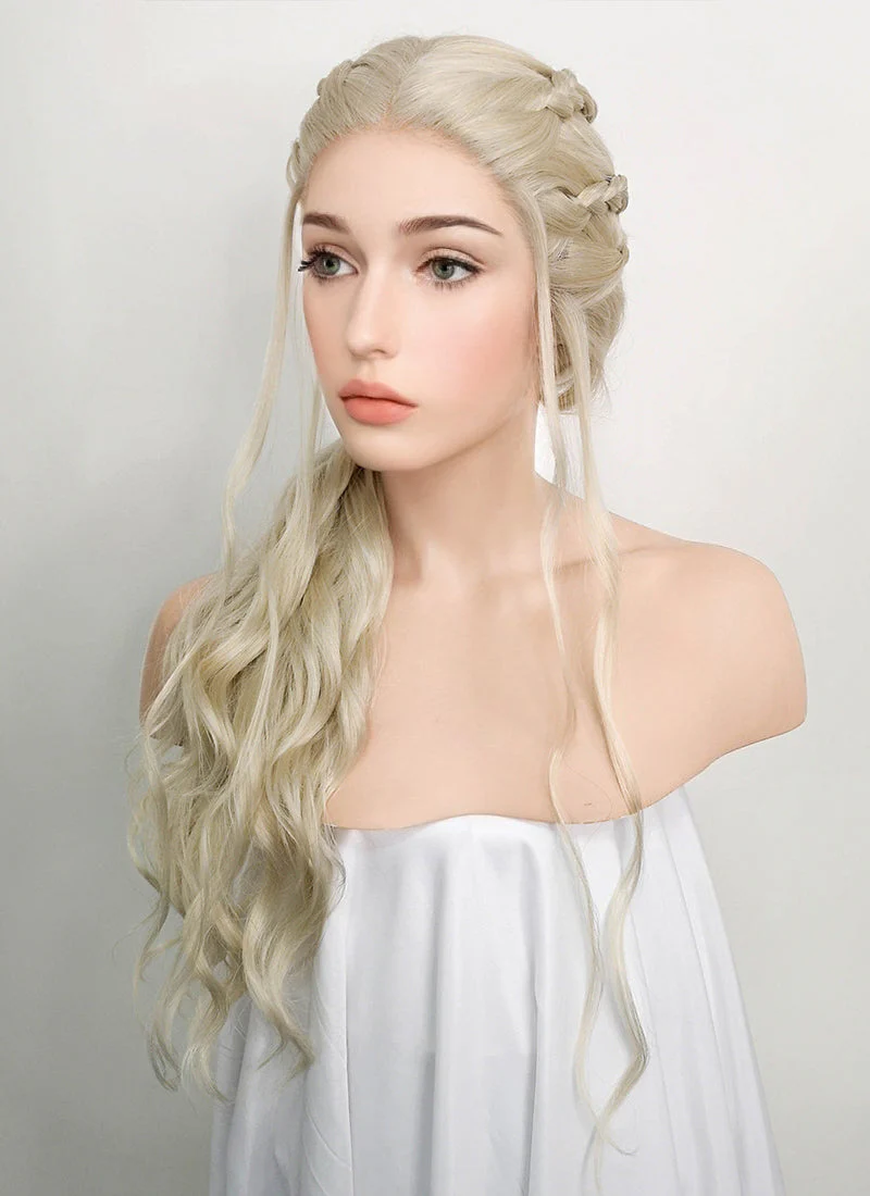 Game of Thrones Daenerys Targaryen Light Ash Blonde Braided Lace Front Synthetic Wig LF2037 - Image 6