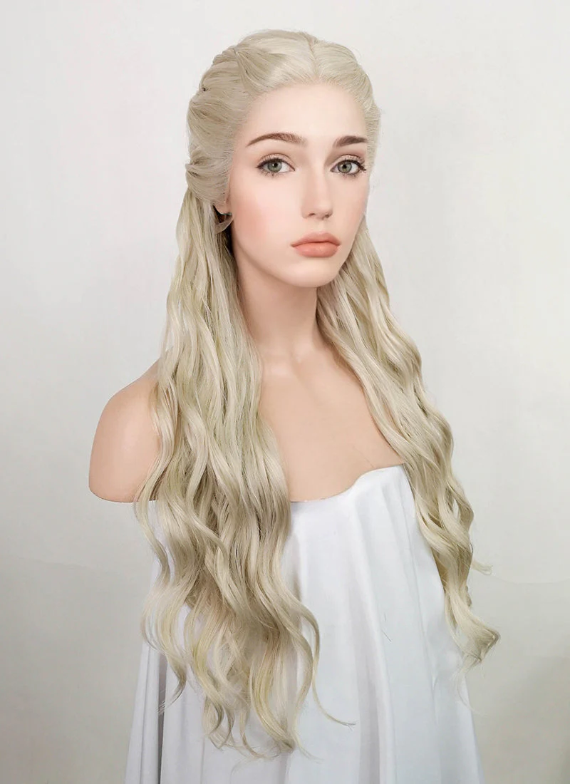 Game of Thrones Daenerys Targaryen Light Ash Blonde Braided Lace Front Synthetic Wig LF2039 - Image 3