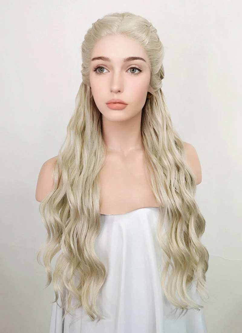 Game of Thrones Daenerys Targaryen Light Ash Blonde Braided Lace Front Synthetic Wig LF2039 - Image 4