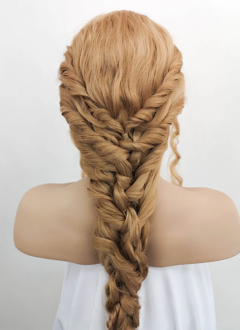 Golden Blonde Braided Lace Front Synthetic Wig LF2046 - Image 9