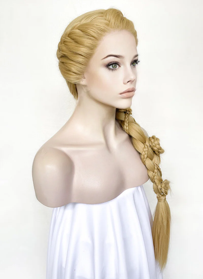 Tangled Rapunzel Blonde Braided Yaki Lace Front Synthetic Wig LF2136 - Image 10