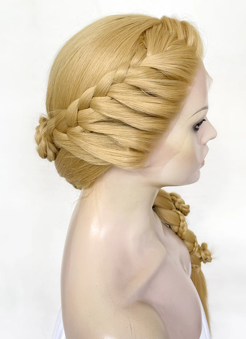 Tangled Rapunzel Blonde Braided Yaki Lace Front Synthetic Wig LF2136 - Image 11