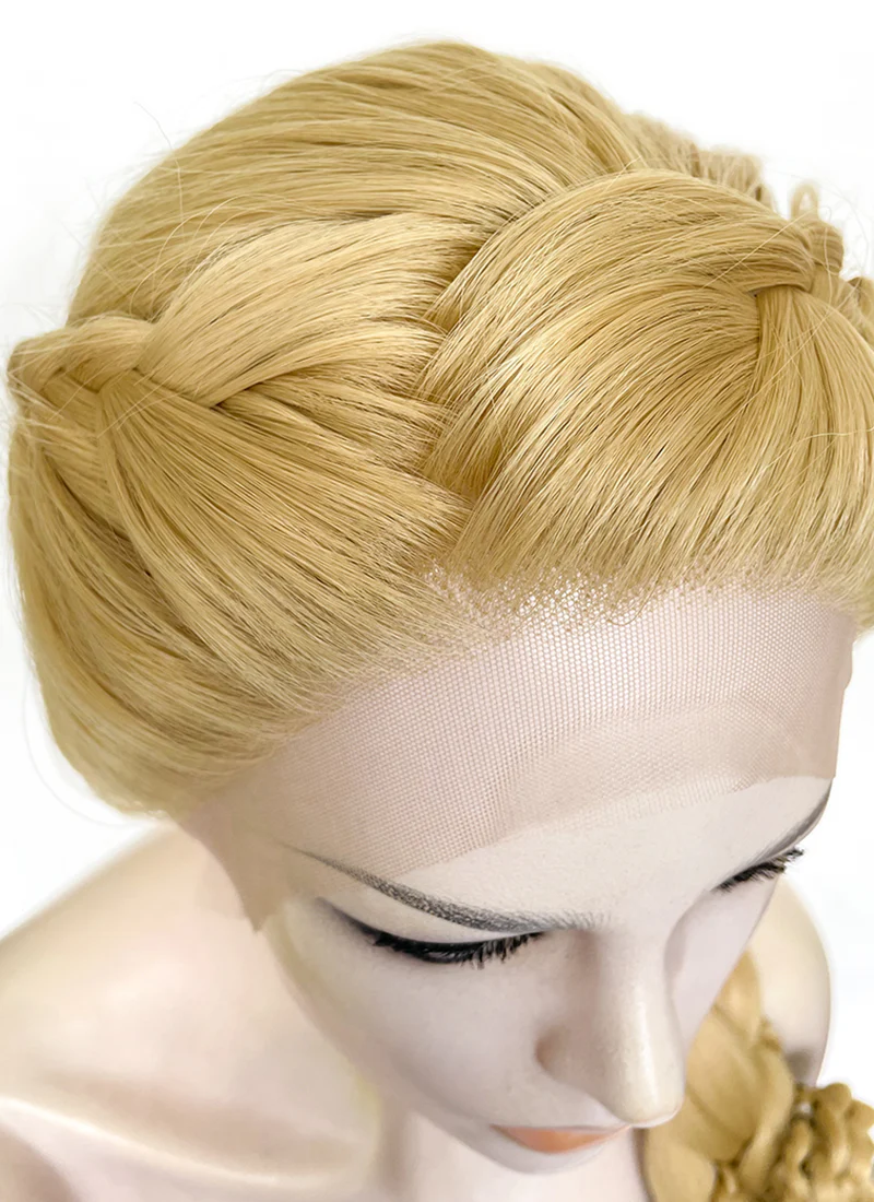 Tangled Rapunzel Blonde Braided Yaki Lace Front Synthetic Wig LF2136 - Image 12