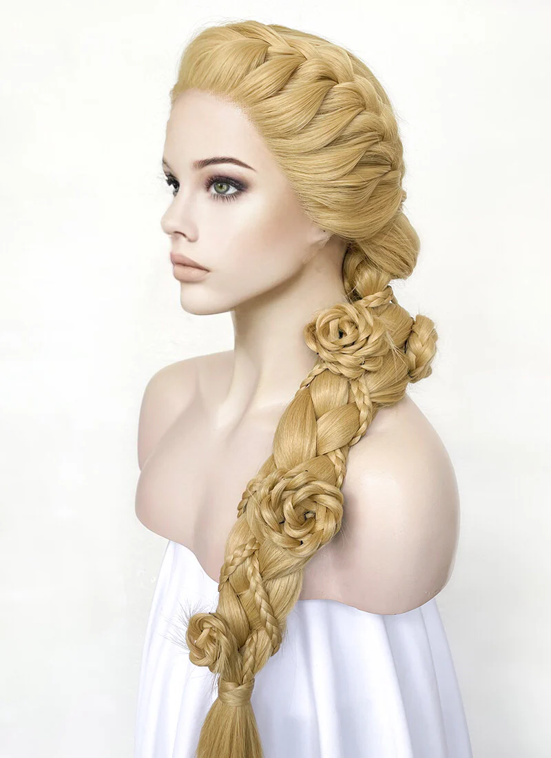 Tangled Rapunzel Blonde Braided Yaki Lace Front Synthetic Wig LF2136 - Image 5