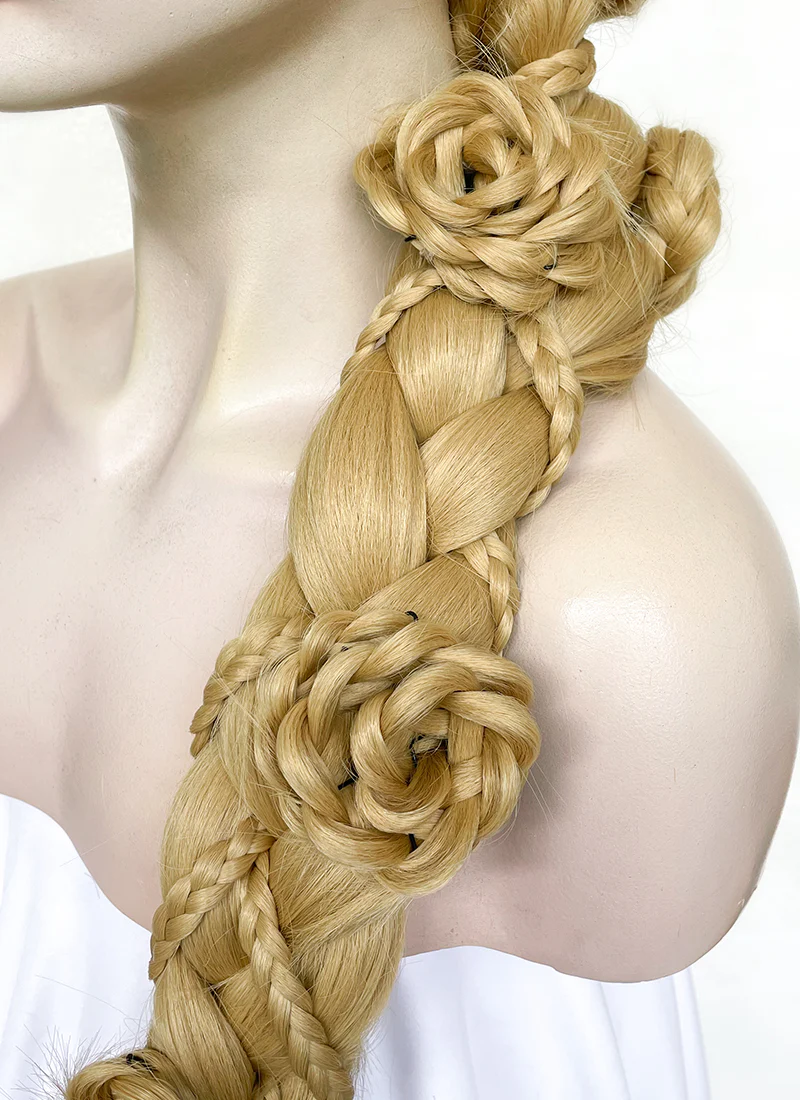 Tangled Rapunzel Blonde Braided Yaki Lace Front Synthetic Wig LF2136 - Image 6