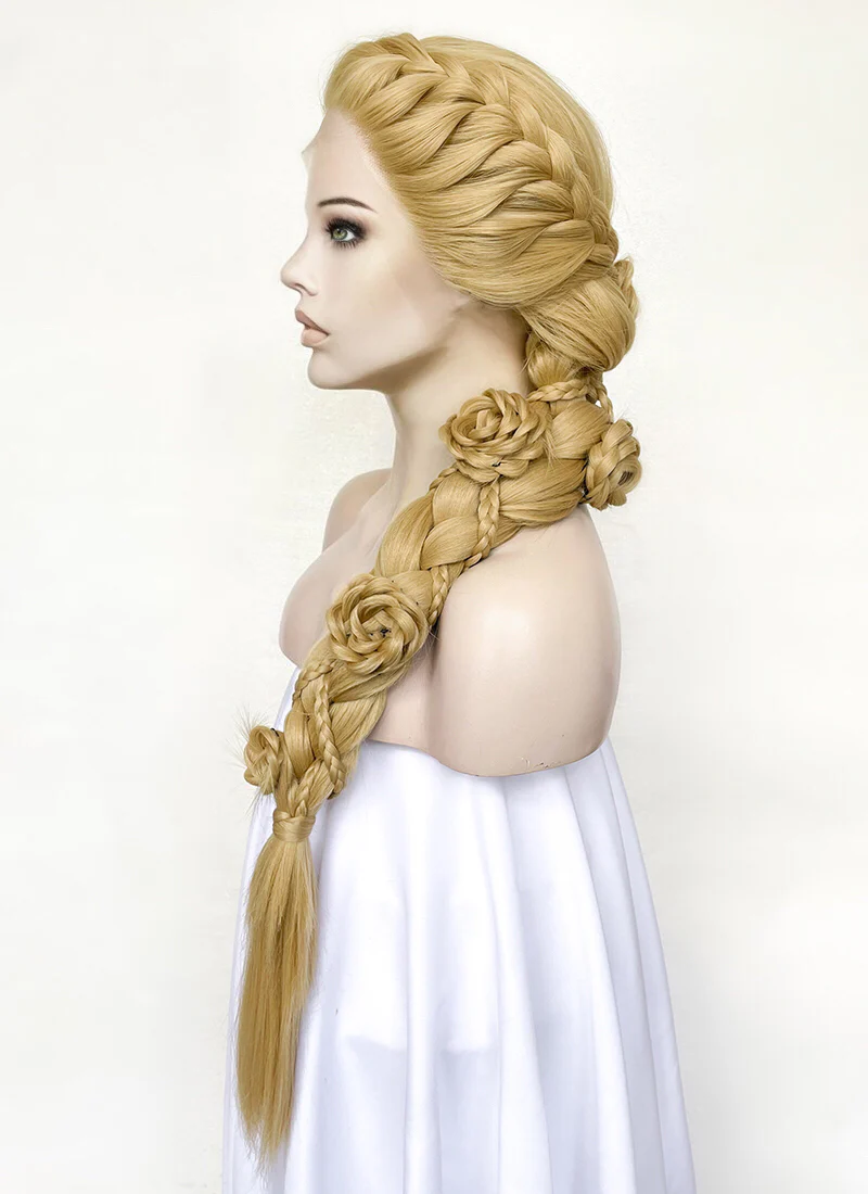 Tangled Rapunzel Blonde Braided Yaki Lace Front Synthetic Wig LF2136 - Image 7