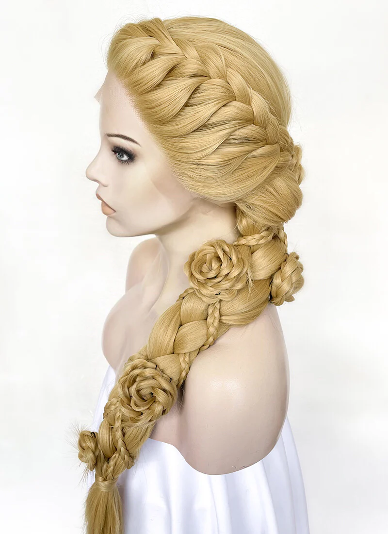 Tangled Rapunzel Blonde Braided Yaki Lace Front Synthetic Wig LF2136 - Image 8