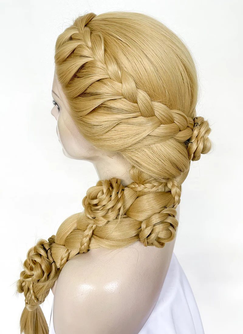 Tangled Rapunzel Blonde Braided Yaki Lace Front Synthetic Wig LF2136 - Image 9
